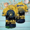 Milwaukee Brewers Symbol Palm Trees Vintage Flower Hawaiian Shirt