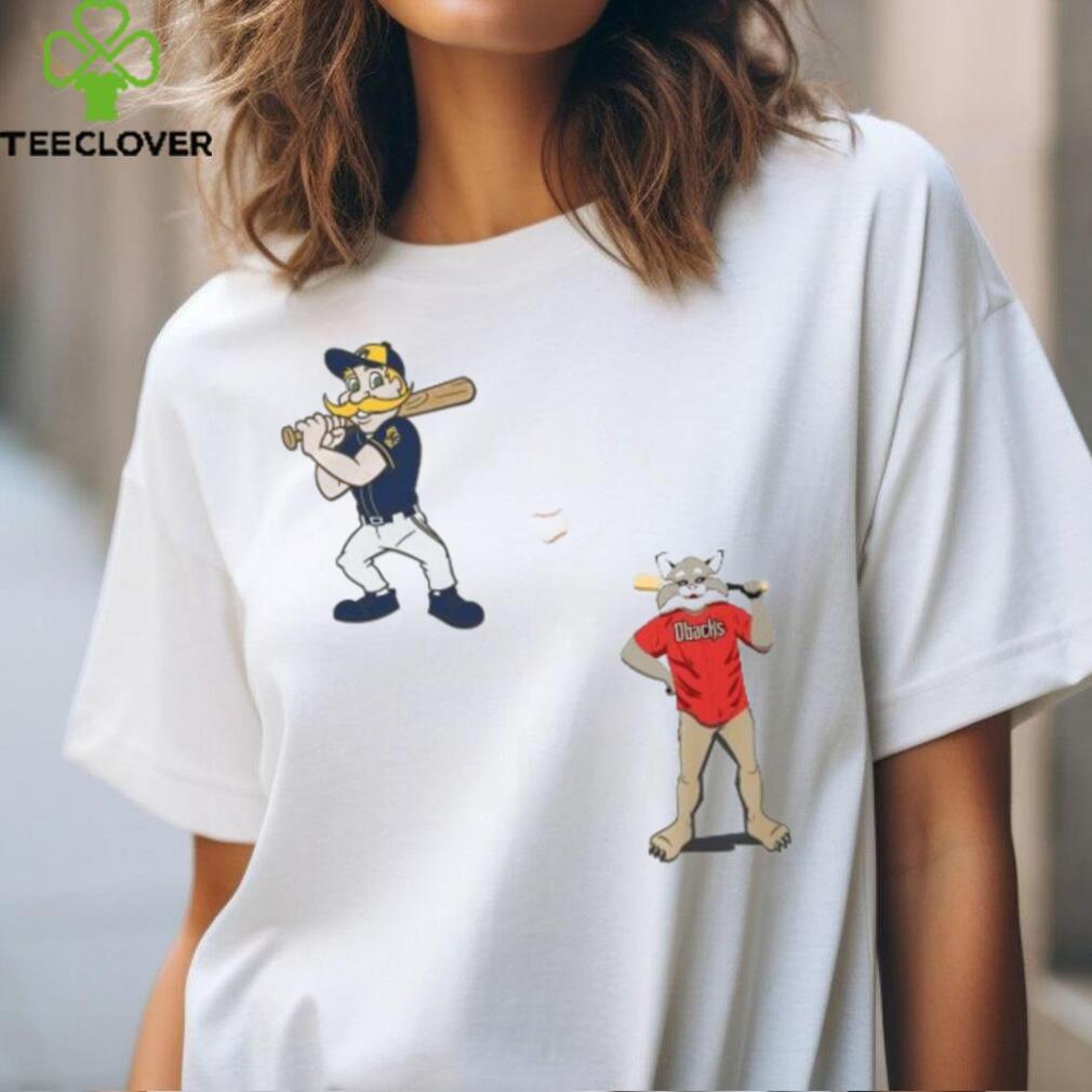 Milwaukee Brewers VS Arizona Diamondbacks MLB 2024 mascot cartoon baseball shirt Milwaukee Brewers VS Arizona Diamondbacks MLB 2024 mascot cartoon baseball shirt