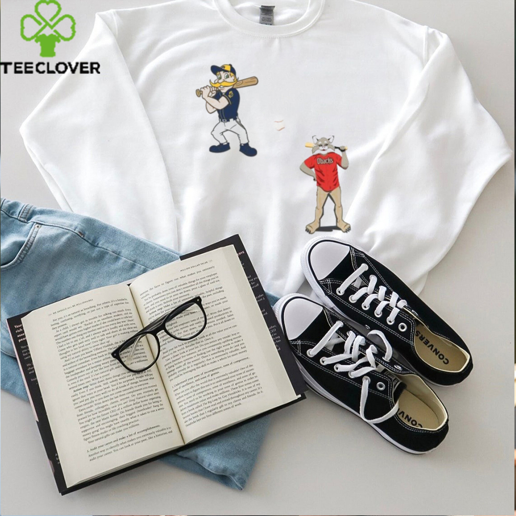 Milwaukee Brewers VS Arizona Diamondbacks MLB 2024 mascot cartoon baseball shirt Milwaukee Brewers VS Arizona Diamondbacks MLB 2024 mascot cartoon baseball shirt