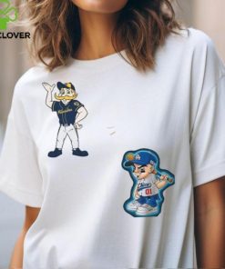 Milwaukee Brewers VS Los Angeles Dodgers MLB 2024 mascot cartoon baseball shirt