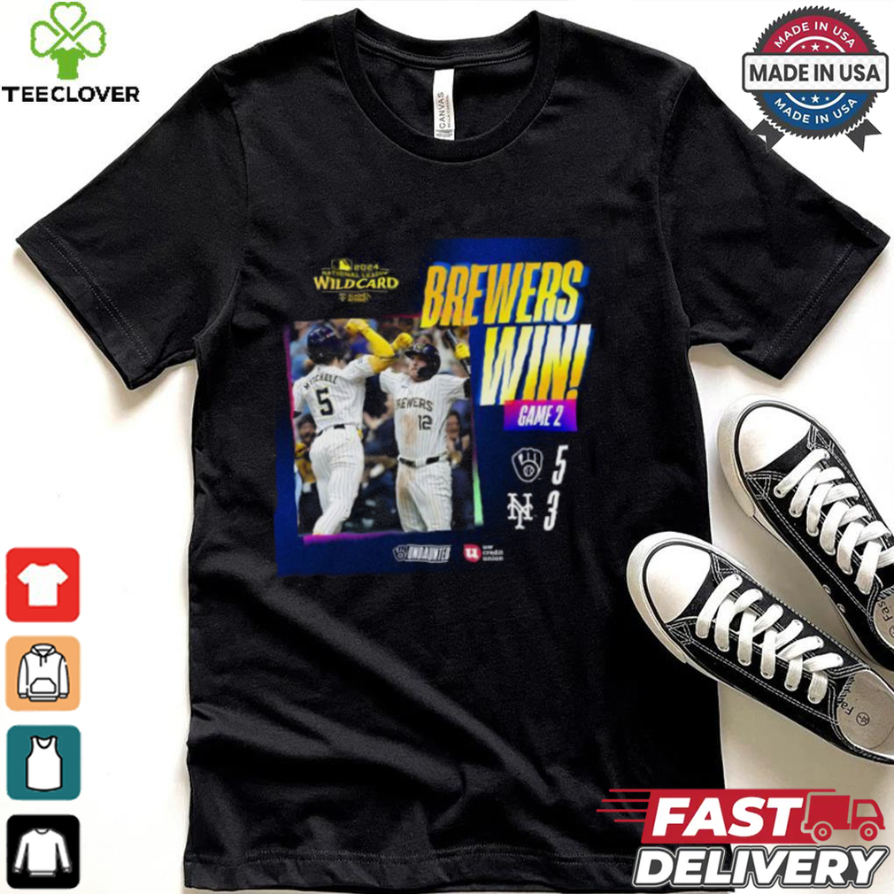 Milwaukee Brewers Win 5 3 New York Mets 2024 National League Wild Card Undaunted shirt Milwaukee Brewers Win 5 3 New York Mets 2024 National League Wild Card Undaunted shirt
