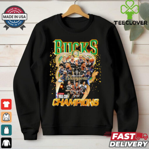 Milwaukee Bucks 2024 NBA Cup Champions all team trophy shirt
