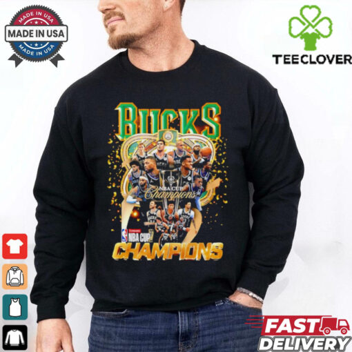 Milwaukee Bucks 2024 NBA Cup Champions all team trophy shirt