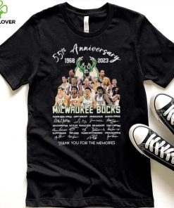 Milwaukee Bucks 55th Anniversary 1968 2023 Thank You For The Memories Signatures Shirt