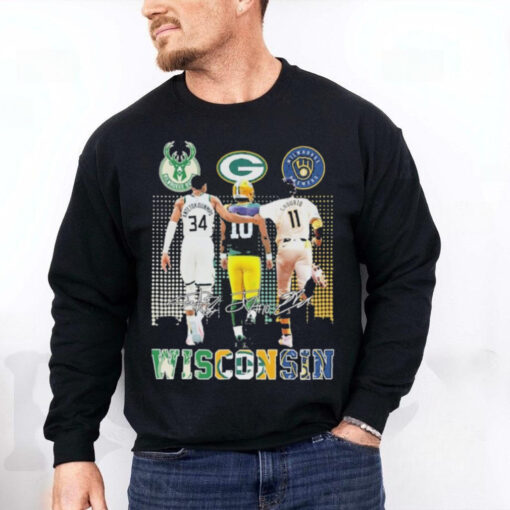 Milwaukee Bucks Giannis Antetokounmpo Milwaukee Brewers Jackson Chourio Green Bay Packers Jordan Love Wisconsin Shirt