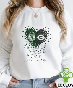 Milwaukee Bucks Green Bay Packers Tiny Heart Shape 2023 T Shirt