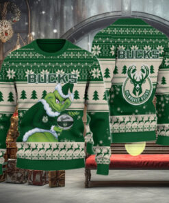 Milwaukee Bucks Grinch Christmas Ugly Sweater