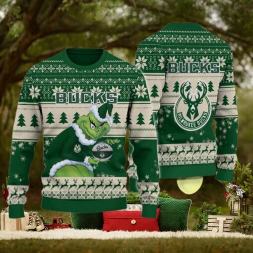 Milwaukee Bucks Grinch Christmas Ugly Sweater