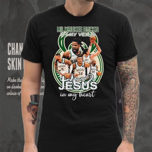Milwaukee Bucks In My Veins Jesus In My Heart Shirt