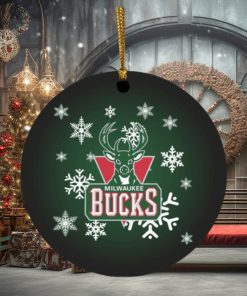 Milwaukee Bucks Merry Christmas Circle Ornament