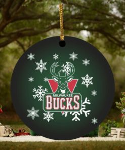 Milwaukee Bucks Merry Christmas Circle Ornament