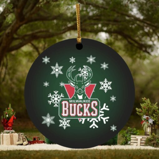 Milwaukee Bucks Merry Christmas Circle Ornament