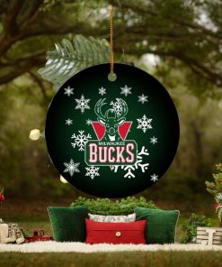 Milwaukee Bucks NBA Custom Name 2023 Holiday Christmas Decorations Ornament