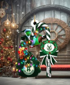 Milwaukee Bucks NBA Grinch Candy Cane Personalized Xmas Gifts Christmas Tree Decorations Ornament