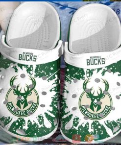 Milwaukee Bucks White Green Nba Crocs Clog Shoes