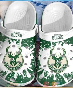 Milwaukee Bucks White Green Nba Crocs Clog Shoes