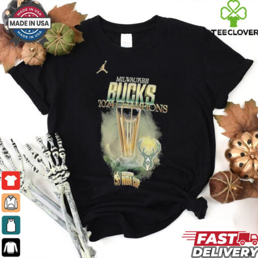 Milwaukee bucks jordan brand 2024 nba cup champions locker room authentic shirt