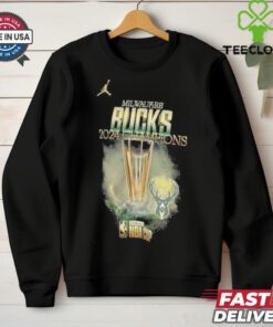 Milwaukee bucks jordan brand 2024 nba cup champions locker room authentic shirt