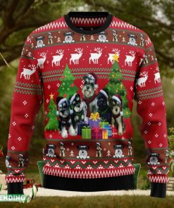 Miniature Schnauzer Family Snow Ugly Christmas Sweater Family Christmas Gift