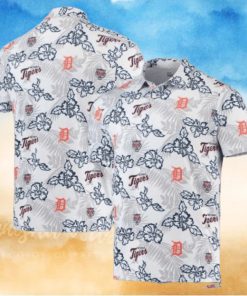 Minimalist Floral Detroit Tigers Tropical Hawaiian Shirt