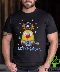 Minion Houston Astros Ugly Christmas Gift Let It Snow T Shirt