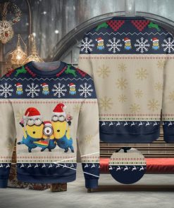 Minions Christmas Knitted Christmas 3D Sweater For Fans