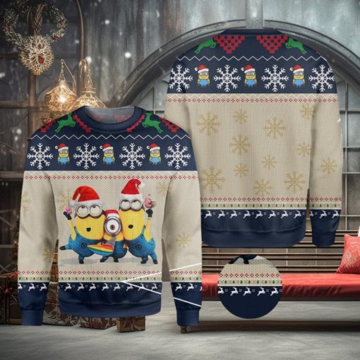 Minions Christmas Knitted Christmas 3D Sweater For Fans