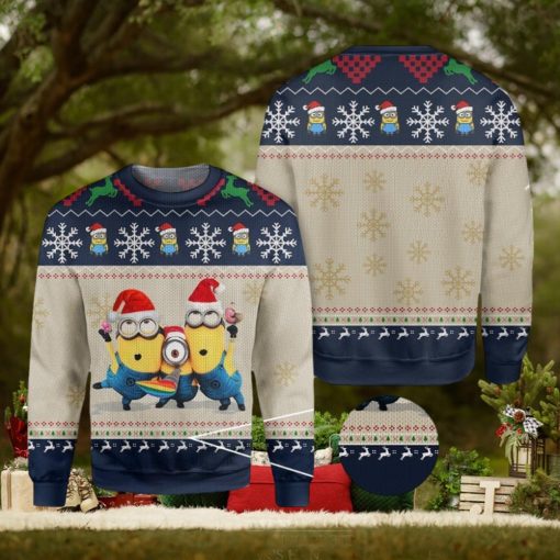Minions Christmas Knitted Christmas 3D Sweater For Fans