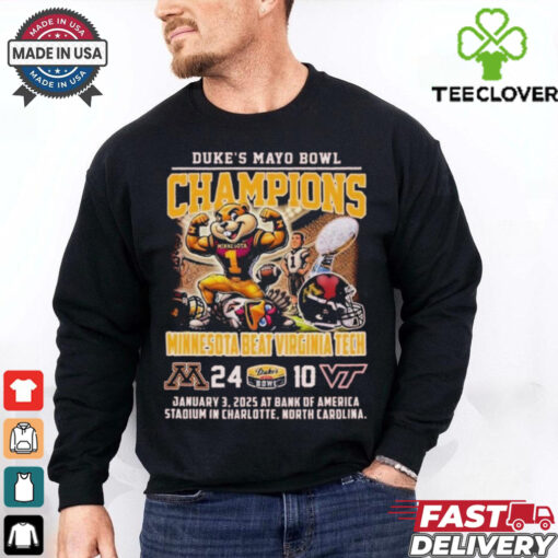 Minnesota Golden Gophers Beat Virginia Tech Duke’s Mayo Bowl 2025 Mascot T Shirts