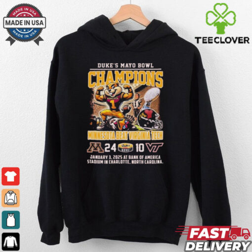 Minnesota Golden Gophers Beat Virginia Tech Duke’s Mayo Bowl 2025 Mascot T Shirts