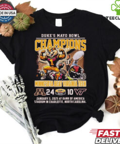 Minnesota Golden Gophers Beat Virginia Tech Duke’s Mayo Bowl 2025 Mascot T Shirts