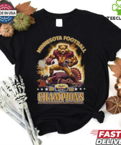 Minnesota Golden Gophers Football Duke's Bowl Champions 2025 T-Shirt with a bold, celebratory design highlighting the team’s victory in the Duke's Mayo Bowl, perfect for Gophers fans.