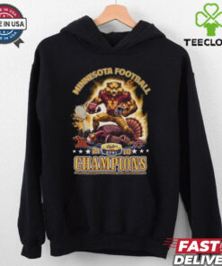 Minnesota Golden Gophers Football Duke's Bowl Champions 2025 T-Shirt with a bold, celebratory design highlighting the team’s victory in the Duke's Mayo Bowl, perfect for Gophers fans.