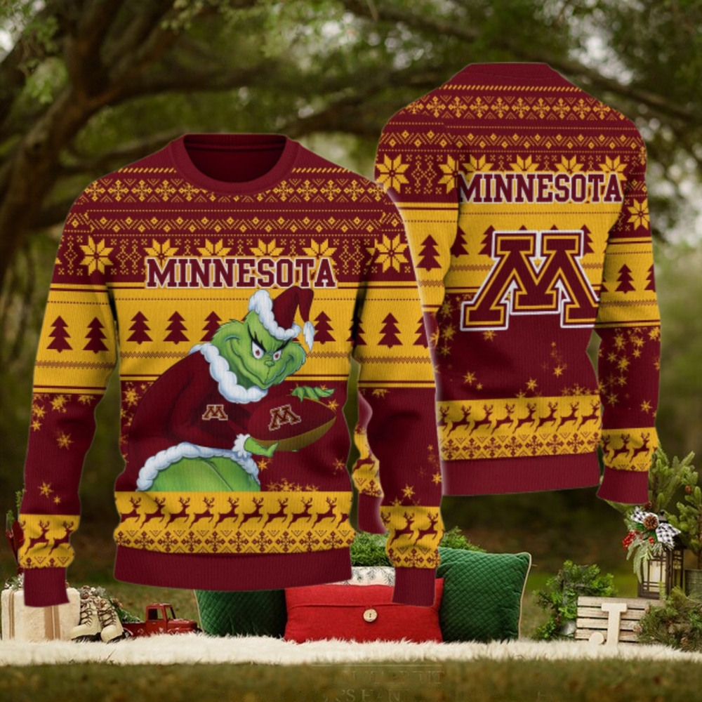 Minnesota Golden Gophers Grinch Ugly Christmas Sweater Minnesota Golden Gophers Grinch Ugly Christmas Sweater