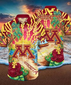 Minnesota Golden Gophers NCAA Hawaiian Shirt Golden Hourtime Aloha Shirt