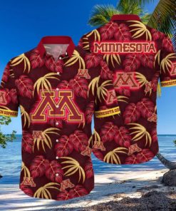 Minnesota Golden Gophers NCAA3 Aloha Tropical Leaf Pattern Hawaiian Shirt