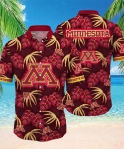 Minnesota Golden Gophers NCAA3 Aloha Tropical Leaf Pattern Hawaiian Shirt