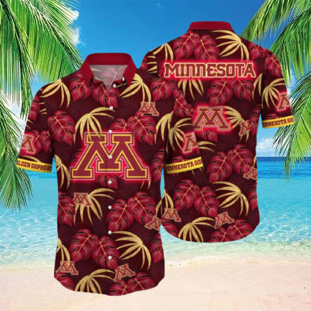 Minnesota Golden Gophers NCAA3 Aloha Tropical Leaf Pattern Hawaiian Shirt Minnesota Golden Gophers NCAA3 Aloha Tropical Leaf Pattern Hawaiian Shirt