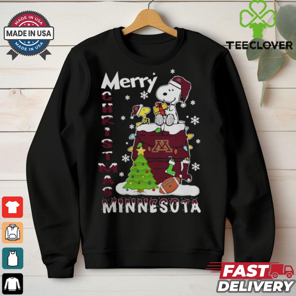 Minnesota Golden Gophers Snoopy And Woodstock Merry Christmas Shirt Minnesota Golden Gophers Snoopy And Woodstock Merry Christmas Shirt