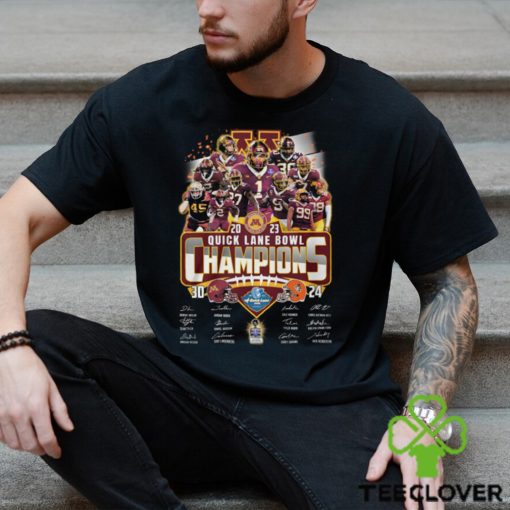 Minnesota Golden Gophers Win 30 24 Bowling Green Falcons 2023 Quick Lane Bowl Champions signatures shirt