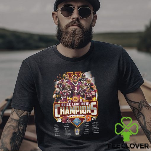 Minnesota Golden Gophers Win 30 24 Bowling Green Falcons 2023 Quick Lane Bowl Champions signatures shirt