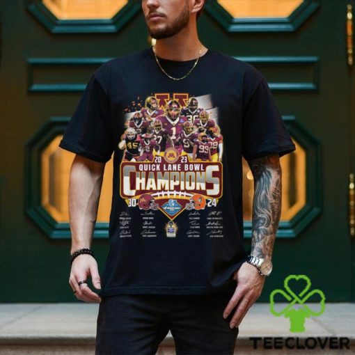 Minnesota Golden Gophers Win 30 24 Bowling Green Falcons 2023 Quick Lane Bowl Champions signatures shirt