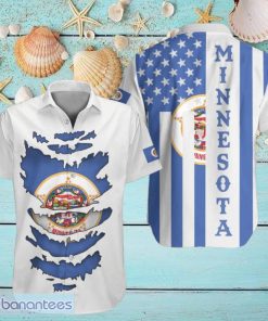 Minnesota Hawaiian Shirt Honor Flag State Of Minnesota Clothing Patriotic Apparel Unique