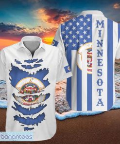 Minnesota Hawaiian Shirt Honor Flag State Of Minnesota Clothing Patriotic Apparel Unique