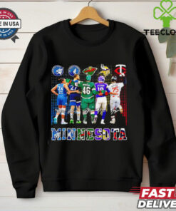 Minnesota Lynx Timberwolves Minnesota Wild Vikings Minnesota Twins city skyline shirt