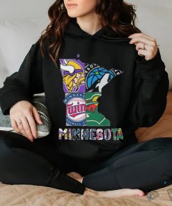 Minnesota Maps Sports Teams Logo 2024 Shirt