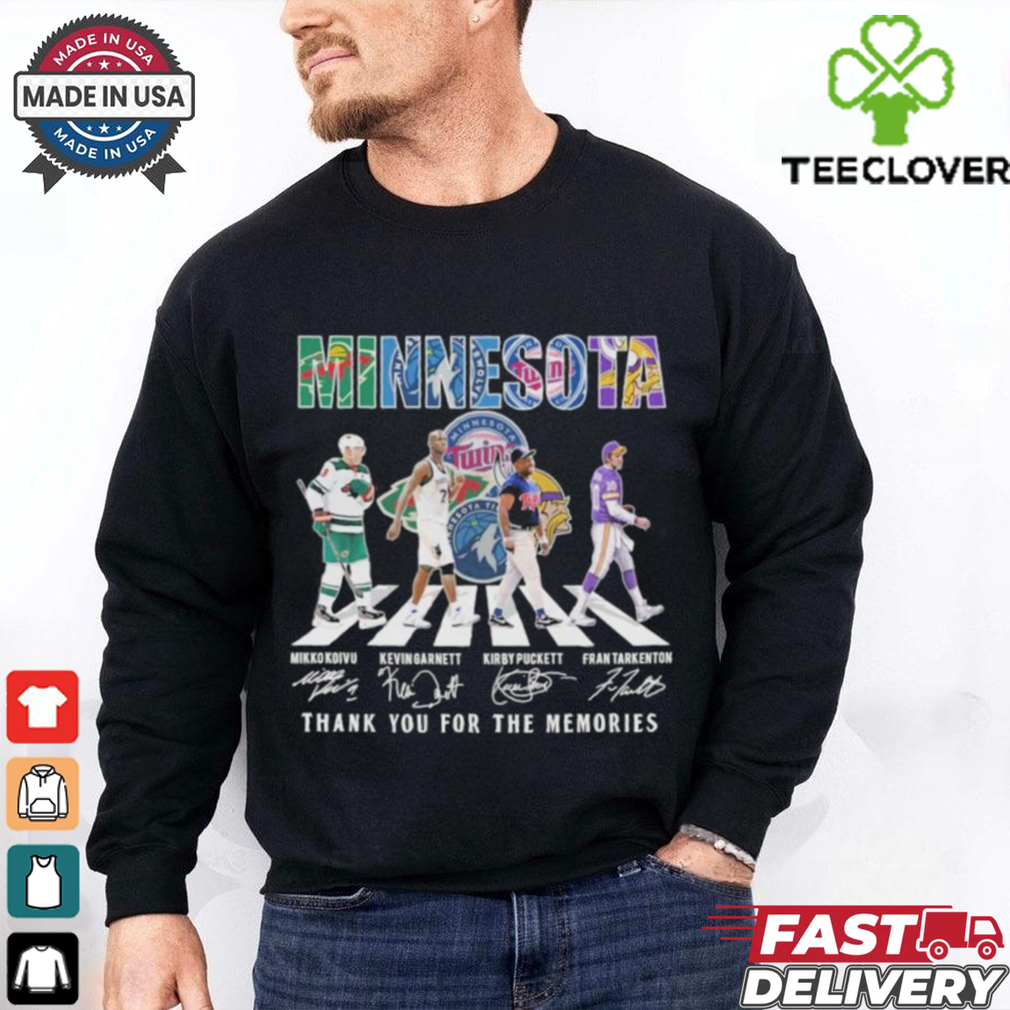 Minnesota Sports Teams Players Abbey Road Thank You For The Memories Signatures Shirt Minnesota Sports Teams Players Abbey Road Thank You For The Memories Signatures Shirt