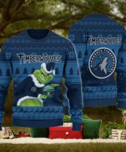 Minnesota Timberwolves Grinch Christmas Ugly Sweater