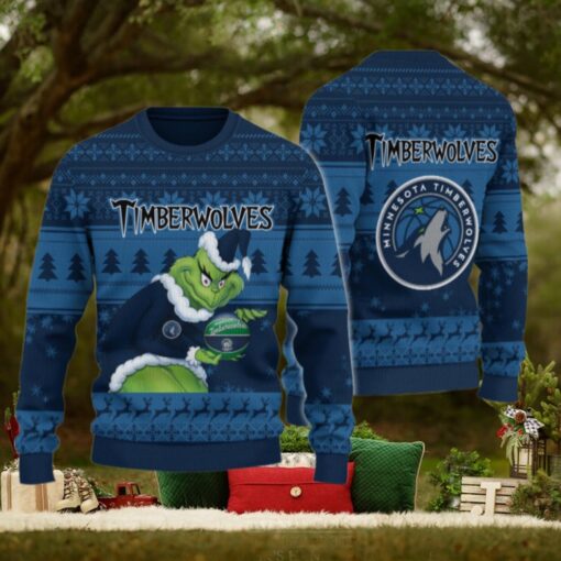 Minnesota Timberwolves Grinch Christmas Ugly Sweater