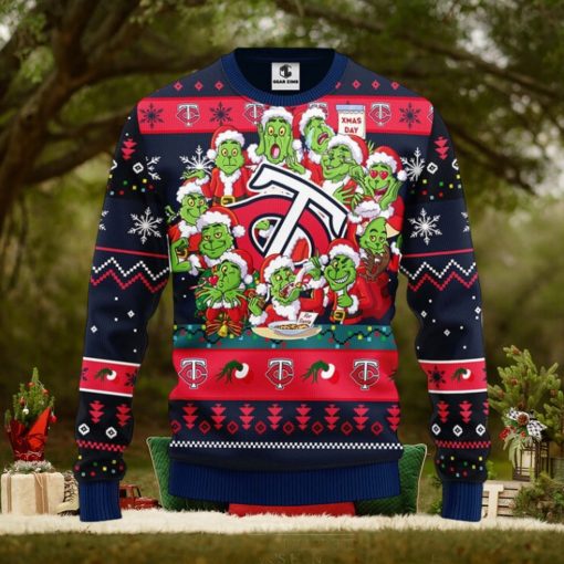 Minnesota Twins 12 Grinch Xmas Day Christmas Ugly Sweater